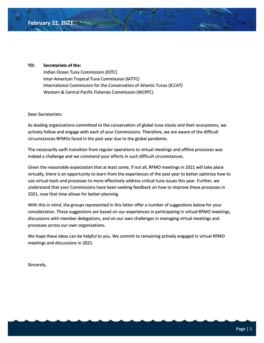 RFMO Secretariat Virtual Meeting Suggestions February 2021