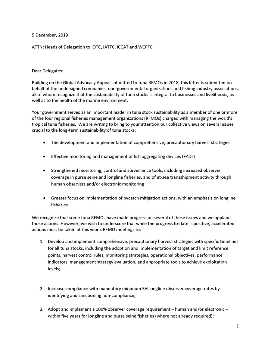 Global Sustainability Appeal December 2019